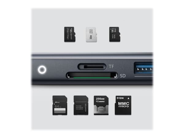 Anker PowerExpand 8-in-1 USB-C PD Media Hub - Dokkingstasjon - USB-C - 2 x HDMI - 1GbE