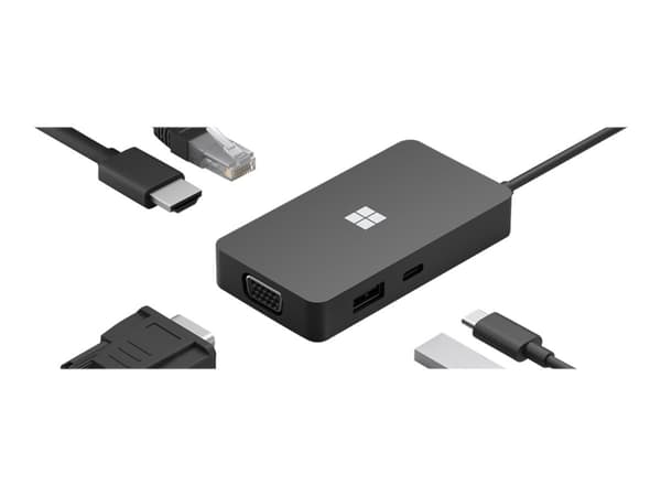 Microsoft USB-C Travel Hub - Dokkingstasjon - USB-C - VGA, HDMI - GigE