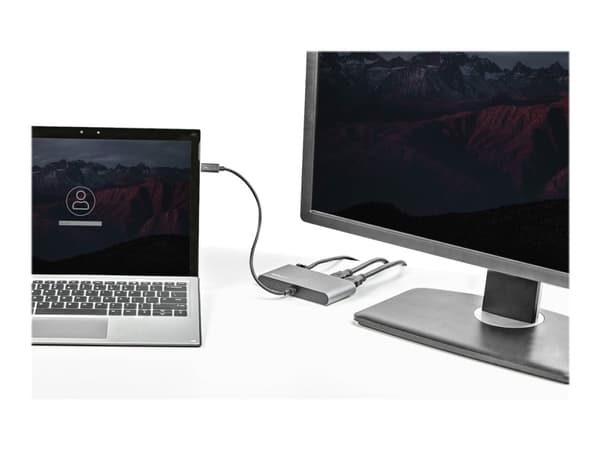 StarTech.com TB3DKM2HDL, Langallinen, Thunderbolt 3, 10,100,1000 Mbit/s, IEEE 802.3ab, IEEE 802.3i, IEEE 802.3u, Harmaa, 3840 x 2160 pikseliä