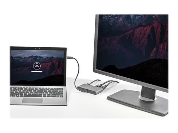 StarTech.com Thunderbolt 3 Mini Dock - Portable Dual Monitor w/ DP 4K 60Hz - 2X USB-A Hub (3.2/2.0), GbE - 28cm Cable - TB3 Multiport Adapter - Mac/W