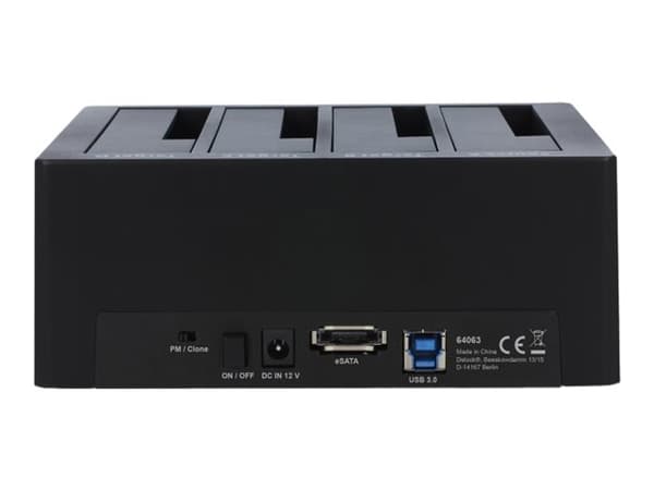 Delock USB 3.0 Docking Station for 4 x SATA HDD / SSD with Clone Function - HDD-dokkestasjon - brønner: 4 - 2,5" / 3,5" delt - SATA 6Gb/s - eSATA 6Gb