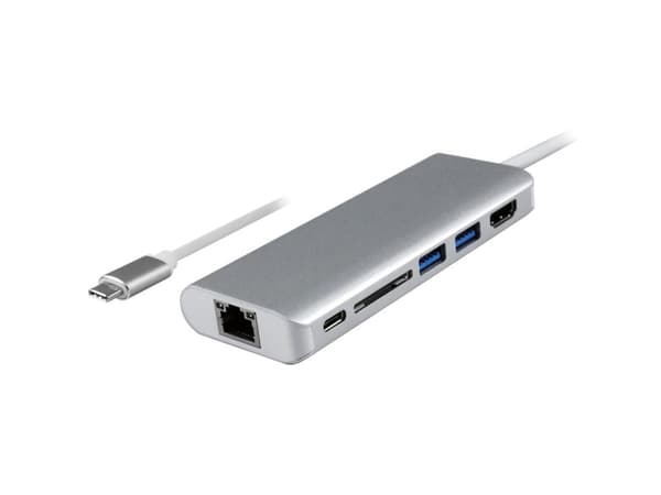 ROLINE 12.02.1037, Ledningsført, USB 3.2 Gen 1 (3.1 Gen 1) Type-C, Sølv, MicroSD (TransFlash),SD, USB