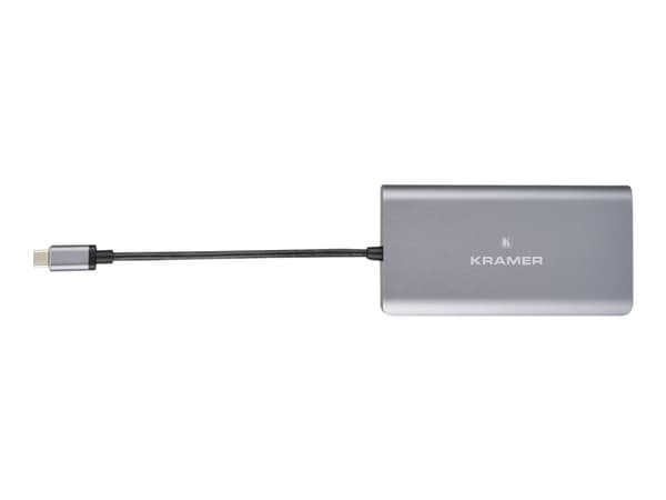 Kramer Electronics KDock-3, Langallinen, USB 3.2 Gen 1 (3.1 Gen 1) Type-C, 100 W, 10,100,1000 Mbit/s, Musta, Hopea, SD