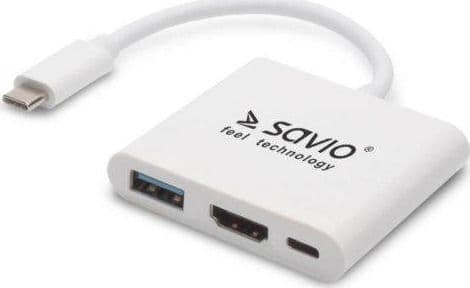 SAVIO AK-48 - Telakointiasema - USB-C - HDMI