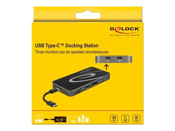 DeLOCK 87773, Langallinen, USB 3.2 Gen 1 (3.1 Gen 1) Type-C, 4,5 W, Musta, 3840 x 2160 pikseliä, Kiina