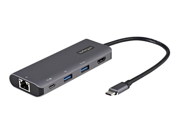 StarTech.com DKT31CHPDL, Langallinen, USB 3.2 Gen 2 (3.1 Gen 2) Type-C, 100 W, 100,1000 Mbit/s, Musta, Harmaa, 10 Gbit/s