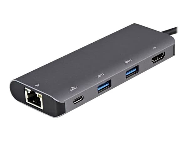 StarTech.com DKT31CHPDL, Langallinen, USB 3.2 Gen 2 (3.1 Gen 2) Type-C, 100 W, 100,1000 Mbit/s, Musta, Harmaa, 10 Gbit/s