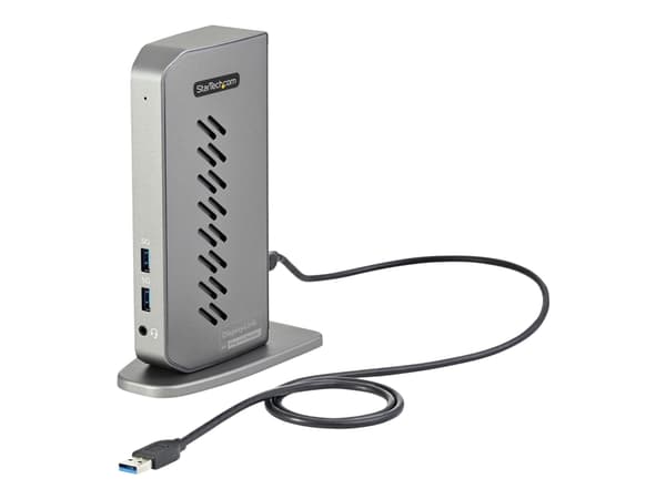 StarTech.com USB-C USB-A telakka, hybridi Universal USB 3.0 telakointiasema USB-C tai USB-A kannettavalle tietokoneelle, kaksoismonitorille 4K 60Hz H