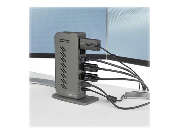 StarTech.com USB-C USB-A telakka, hybridi Universal USB 3.0 telakointiasema USB-C tai USB-A kannettavalle tietokoneelle, kaksoismonitorille 4K 60Hz H