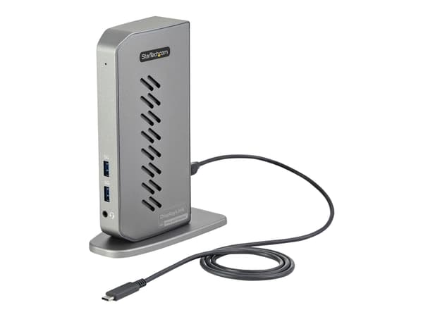 StarTech.com USB-C USB-A telakka, hybridi Universal USB 3.0 telakointiasema USB-C tai USB-A kannettavalle tietokoneelle, kaksoismonitorille 4K 60Hz H