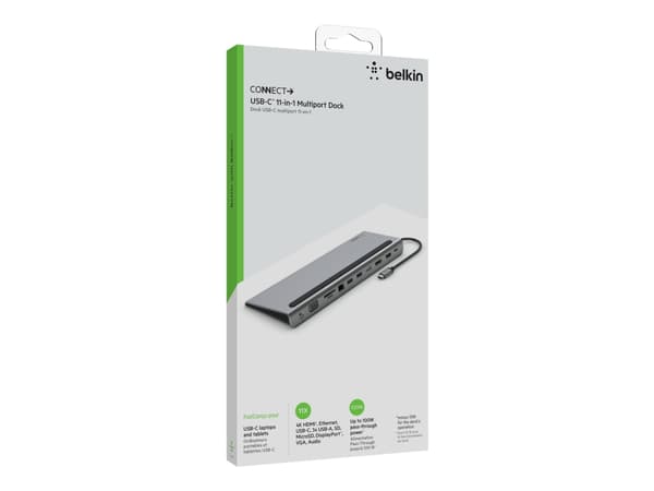 Belkin CONNECT 11-in-1 - Flerportsdocka - USB-C - VGA, HDMI, DP - 1GbE