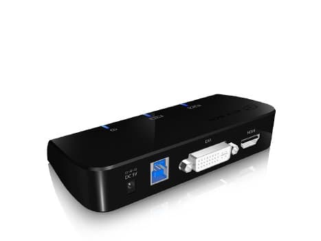 RaidSonic ICY BOX IB-DK402 - Dokkingstasjon - USB - DVI, HDMI