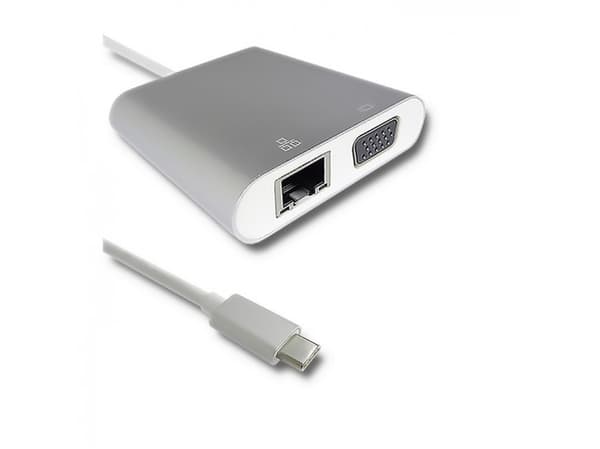 Qoltec - Dockningsstation - USB-C - VGA
