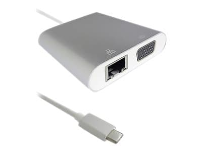 Qoltec - Dockningsstation - USB-C - VGA