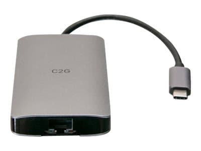 C2G USB-C® Mini Dock with HDMI, 2x USB-A, Ethernet, SD Card Reader, and USB-C Power Delivery up to 100W - 4K 30Hz - Dockningsstation - USB-C / Thunde