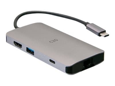 C2G USB-C® Mini Dock with HDMI, 2x USB-A, Ethernet, SD Card Reader, and USB-C Power Delivery up to 100W - 4K 30Hz - Dockningsstation - USB-C / Thunde