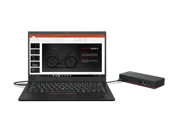 Lenovo ThinkPad Universal USB-C Dock - Dockningsstation - USB-C - HDMI, 2 x DP - GigE - 90 Watt - Sort