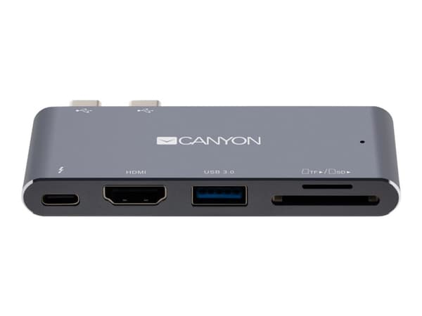 Canyon CNS-TDS05DG - Telakointiasema - USB-C - 5 korttipaikkaa - HDMI