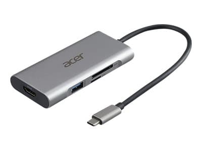 Acer 7-In-1 - Dockningsstation - USB-C - HDMI - för Chromebook 51X; Extensa 15; Nitro 5; Predator Triton 300; TravelMate Spin B3