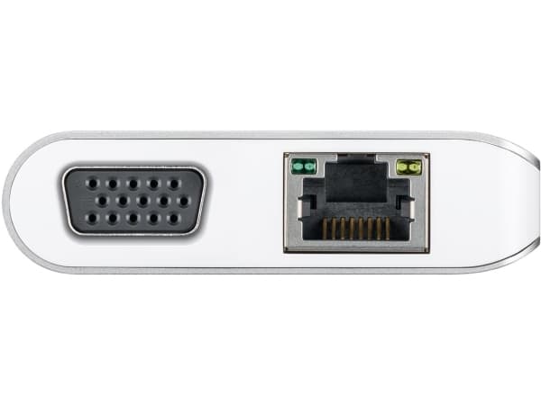 Goobay 49850, USB Type-C, 3.5mm, HDMI, RJ-45, USB 3.2 Gen 1 (3.1 Gen 1) Type-A, USB Type-C, VGA, SD, 5000 Mbit/s, 30 Hz, Hopea