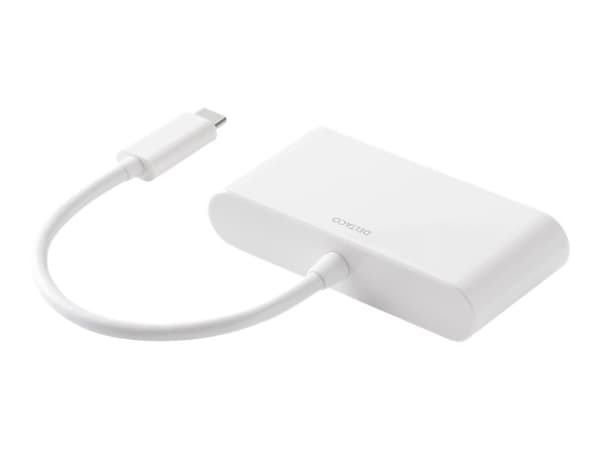 Deltaco USBC-HDMI23, Langallinen, USB 3.2 Gen 1 (3.1 Gen 1) Type-C, 100 W, Valkoinen