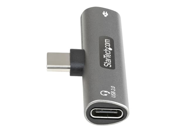 StarTech.com USB C Audio &amp; Charge Adapter, USB-C Audio Adapter with USB-C Audio Headphone/Headset Port and 60W USB Type-C Power Delivery Pass-thr
