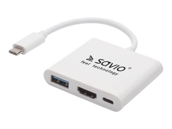 SAVIO AK-48 - Telakointiasema - USB-C - HDMI