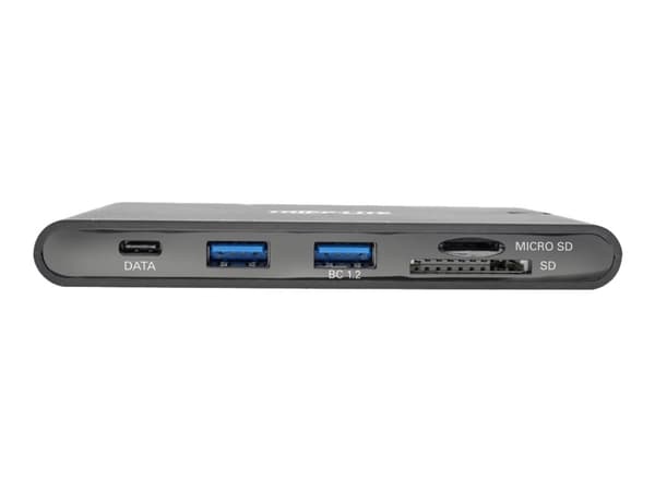 Tripp Lite USB-C Dock  U442-DOCK3-B Single Display/1xHDMI 1.4/VGA/up to 1x4K/3xUSB 3.2/microSD/RJ45/support PD 100W/Black/Power Supply not i