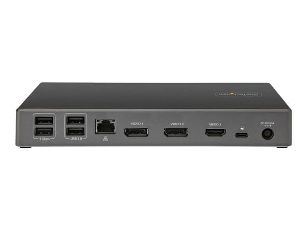 StarTech.com USB C Dock - Triple 4K Monitor USB Type-C telakointiasema - 100W Power Delivery - DP 1.4 Alt Mode &amp; DSC, 2x DisplayPort 1.4/HDMI 2.0