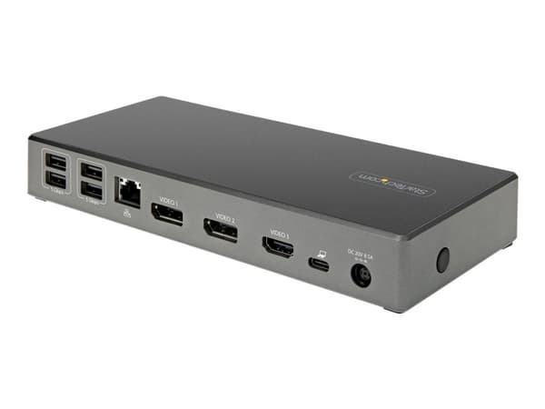 StarTech.com USB C Dock - Triple 4K Monitor USB Type-C telakointiasema - 100W Power Delivery - DP 1.4 Alt Mode &amp; DSC, 2x DisplayPort 1.4/HDMI 2.0