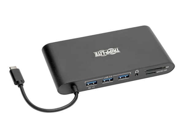 Eaton Tripp Lite Series USB 3.1 Gen 1 USB C Docking Station w/ USB-A, HDMI, VGA, mDP, Gigabit Ethernet, Mem Card, 3.5 mm & USB-C Charge 4K @ 30Hz, US