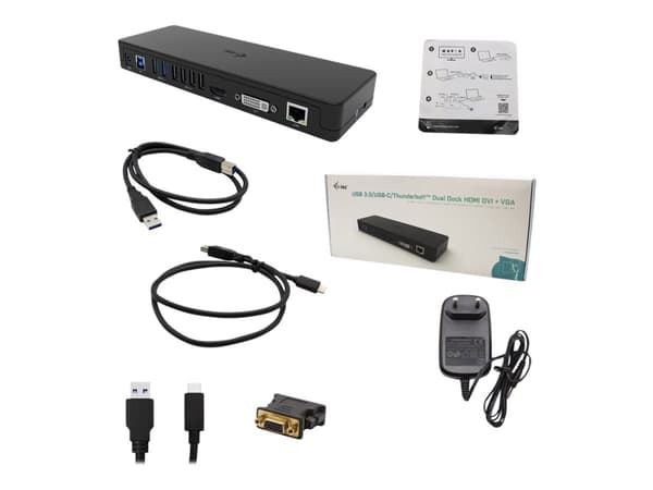 i-Tec - Telakointiasema - USB-C / Thunderbolt 3 - DVI, HDMI - GigE - Europa