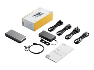 ALOGIC DX3, Langallinen, USB 3.2 Gen 1 (3.1 Gen 1) Type-C, 100 W, 3,5 mm, 1000 Mbit/s, Musta, Harmaa