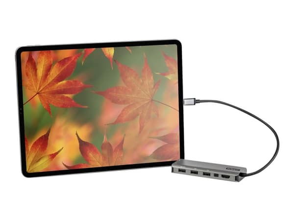 StarTech.com USB C moniporttisovitin, USB-C HDMI tai Mini DisplayPort 4K 60Hz, 100W Power Delivery Pass-Through, 4-porttinen 10Gbps USB-keskitin, USB