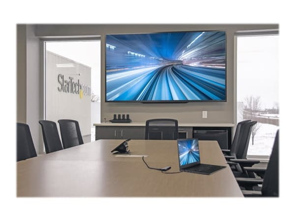 StarTech.com USB C moniporttisovitin, USB-C HDMI tai Mini DisplayPort 4K 60Hz, 100W Power Delivery Pass-Through, 4-porttinen 10Gbps USB-keskitin, USB