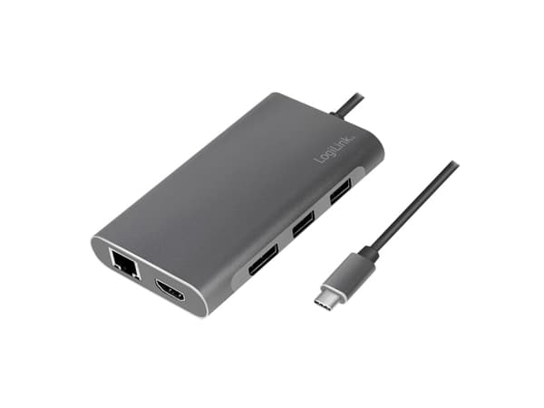 LogiLink UA0382, Kabel, USB 3.2 Gen 1 (3.1 Gen 1) Type-C, 100 W, 10,100,1000 Mbit/s, Silver, 5000 Gbit/s