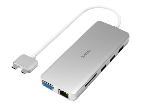 Hama - Dockningsstation - USB-C 3.2 Gen 1 - VGA, HDMI - 1GbE - 100 Watt