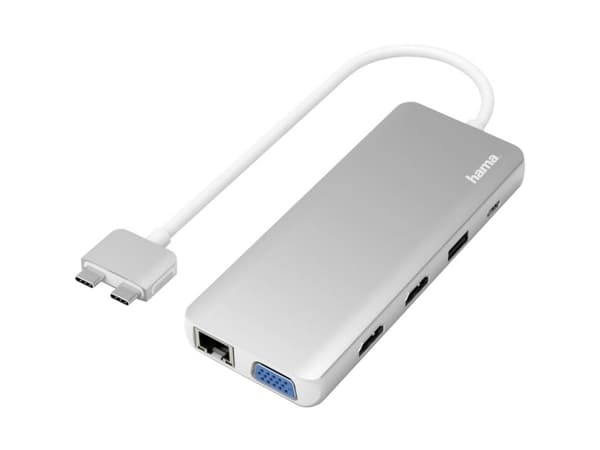 Hama - Dockningsstation - USB-C 3.2 Gen 1 - VGA, HDMI - 1GbE - 100 Watt