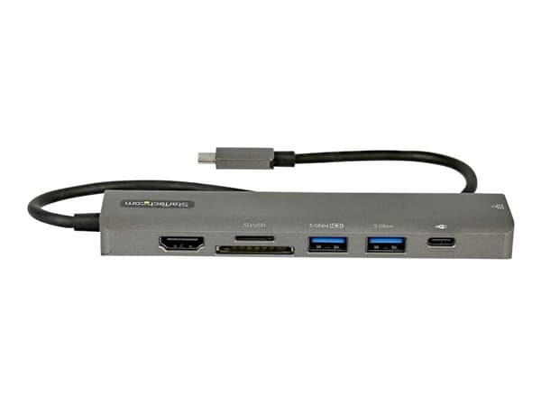 StarTech.com DKT30CHSDPD1 kannettavien tietokoneiden telakka ja porttitoistin Langallinen USB 3.2 Gen 1 (3.1 Gen 1) Type-C Musta, Harmaa