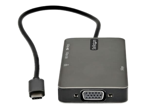 StarTech.com DKT30CHVPD2, USB 3.2 Gen 1 (3.1 Gen 1) Type-C, 100 W, 10,100,1000 Mbit/s, Musta, Harmaa, HDMI, RJ-45, USB 3.2 Gen 1 (3.1 Gen 1) Type-A,