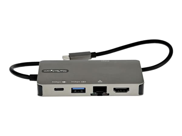 StarTech.com DKT30CHVPD2, USB 3.2 Gen 1 (3.1 Gen 1) Type-C, 100 W, 10,100,1000 Mbit/s, Musta, Harmaa, HDMI, RJ-45, USB 3.2 Gen 1 (3.1 Gen 1) Type-A,