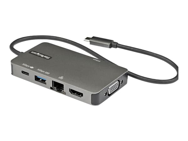StarTech.com DKT30CHVPD2, USB 3.2 Gen 1 (3.1 Gen 1) Type-C, 100 W, 10,100,1000 Mbit/s, Musta, Harmaa, HDMI, RJ-45, USB 3.2 Gen 1 (3.1 Gen 1) Type-A,