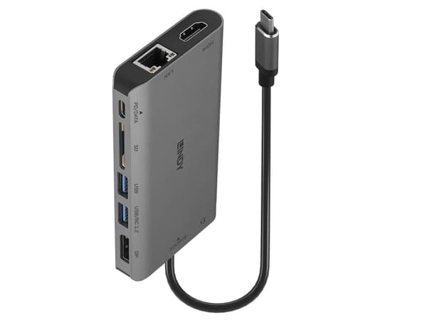 Lindy 43323, Kabel, USB 3.2 Gen 1 (3.1 Gen 1) Type-C, 100 W, 1000 Mbit/s, Svart, Grå, SD