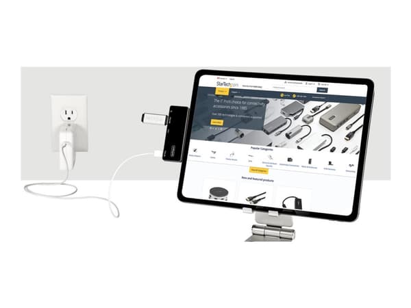 StarTech.com USB-C-moniporttisovitin, USB-C-minidokkari, USB-C 4K 60Hz HDMI 2.0, 100W Power Delivery Pass-Through-lataus, 3-porttinen USB 3.0 -keskit
