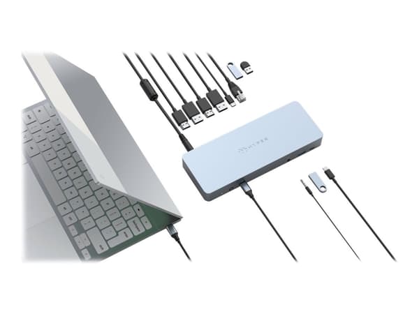 HYPER HD-GD1000-EU, Telakointi, USB 3.2 Gen 1 (3.1 Gen 1) Type-C, 65 W, 3,5 mm, Hopea, 10 Gbit/s