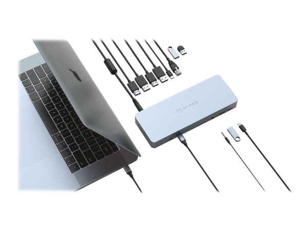 HYPER HD-GD1000-EU, Telakointi, USB 3.2 Gen 1 (3.1 Gen 1) Type-C, 65 W, 3,5 mm, Hopea, 10 Gbit/s