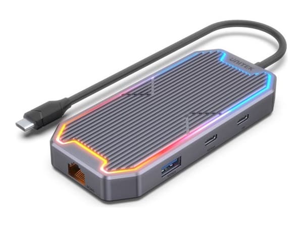 Unitek uHUB S7+ - Dockningsstation - USB-C 3.2 Gen 2 / Thunderbolt 3 - HDMI - 1GbE
