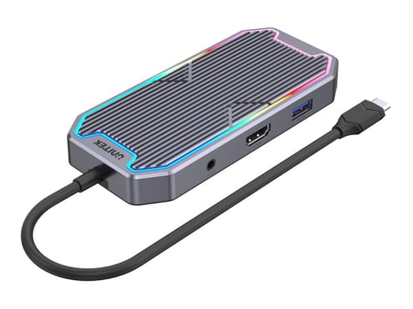Unitek uHUB S7+ - Dockningsstation - USB-C 3.2 Gen 2 / Thunderbolt 3 - HDMI - 1GbE
