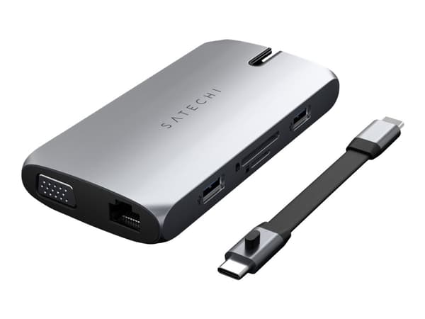 Satechi USB-C On-the-Go Multiport Adapter - telakointiasema - USB-C - VGA, HDMI - GigE