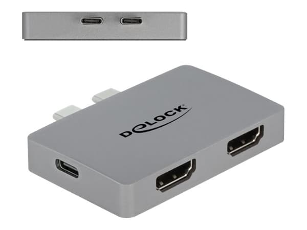 Delock - Dockningsstation - USB-C / Thunderbolt 3 - 2 x HDMI